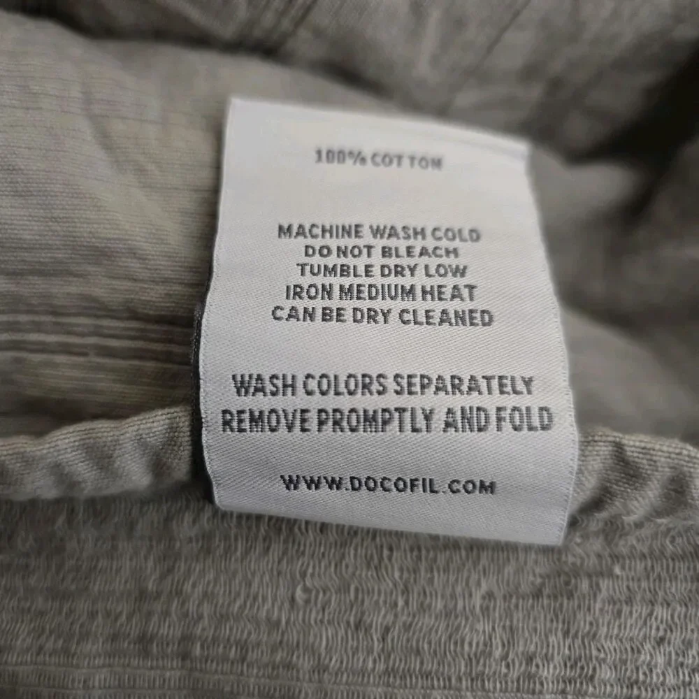 Docofil Euro Single Pillow Sham Gray 29X30 Textured Cover  100% Cotton